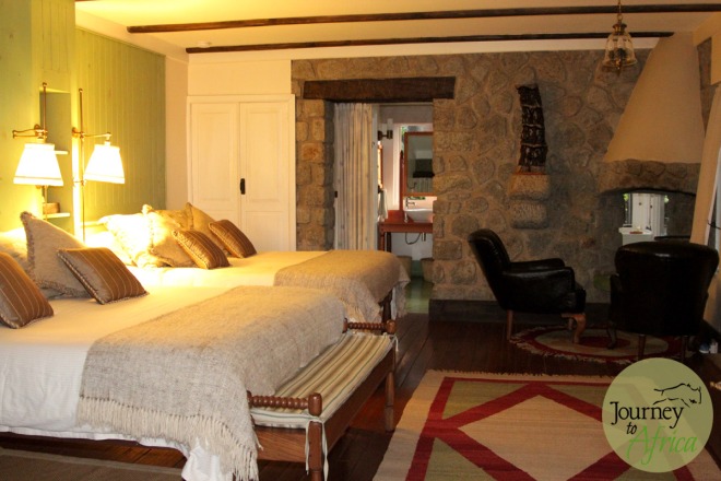 The cosy rooms each with their own fireplace. 